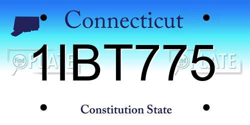 1IBT775 Connecticut License Plate