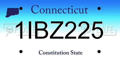 1IBZ225 Connecticut License Plate