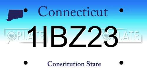 1IBZ23 Connecticut License Plate