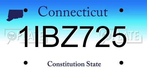 1IBZ725 Connecticut License Plate