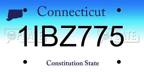 1IBZ775 Connecticut License Plate