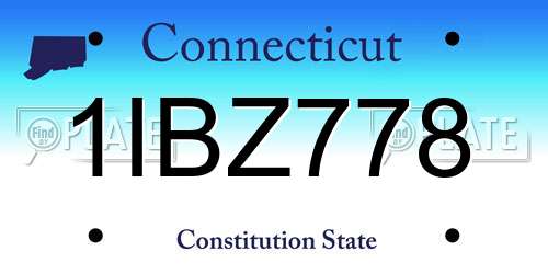 1IBZ778 Connecticut License Plate