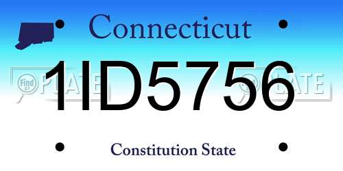 1ID5756 Connecticut License Plate
