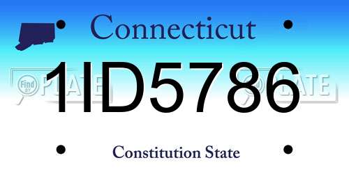 1ID5786 Connecticut License Plate
