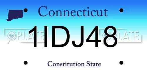 1IDJ48 Connecticut License Plate