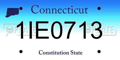 1IE0713 Connecticut License Plate