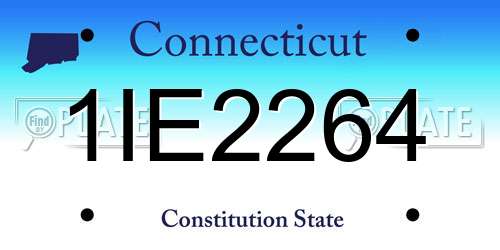 1IE2264 Connecticut License Plate