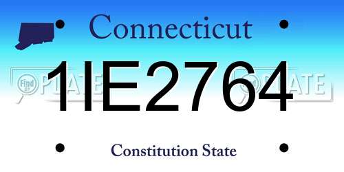 1IE2764 Connecticut License Plate