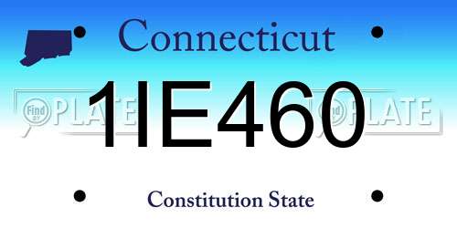 1IE460 Connecticut License Plate