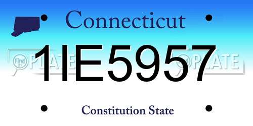 1IE5957 Connecticut License Plate