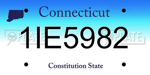 1IE5982 Connecticut License Plate