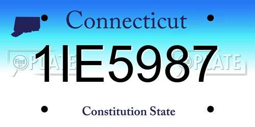 1IE5987 Connecticut License Plate