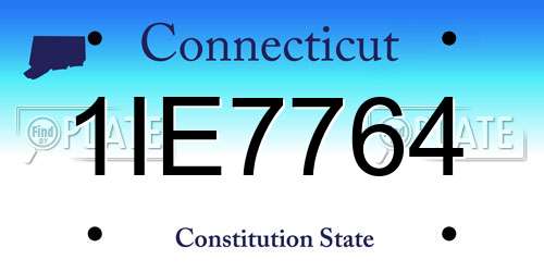 1IE7764 Connecticut License Plate