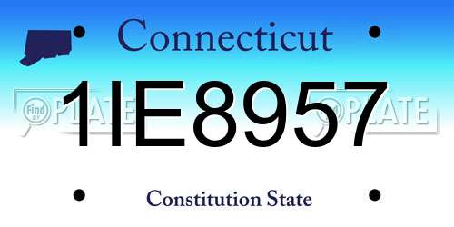 1IE8957 Connecticut License Plate