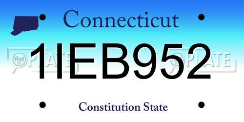 1IEB952 Connecticut License Plate