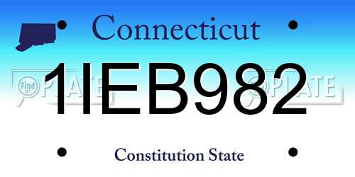 1IEB982 Connecticut License Plate