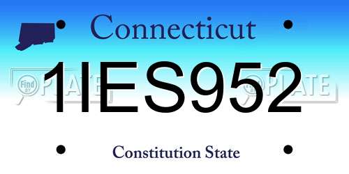 1IES952 Connecticut License Plate
