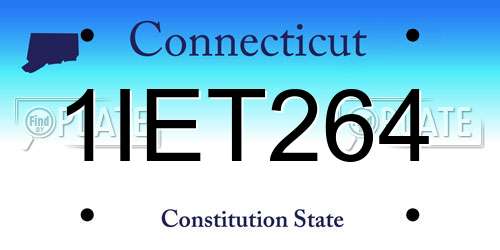 1IET264 Connecticut License Plate