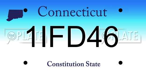 1IFD46 Connecticut License Plate
