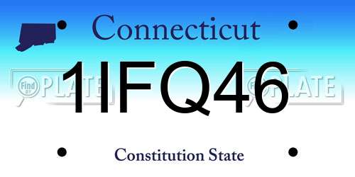 1IFQ46 Connecticut License Plate