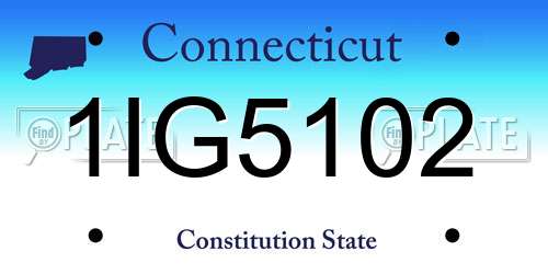1IG5102 Connecticut License Plate