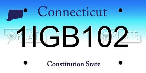 1IGB102 Connecticut License Plate