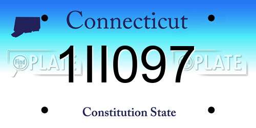 1II097 Connecticut License Plate
