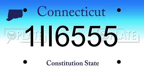 1II6555 Connecticut License Plate