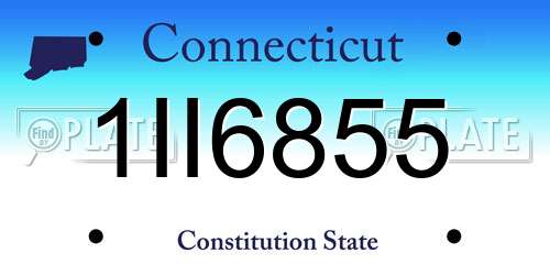 1II6855 Connecticut License Plate