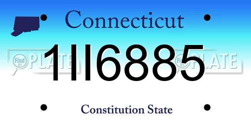 1II6885 Connecticut License Plate