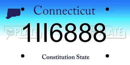 1II6888 Connecticut License Plate