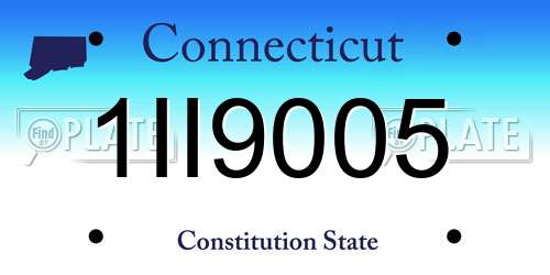 1II9005 Connecticut License Plate