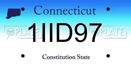 1IID97 Connecticut License Plate