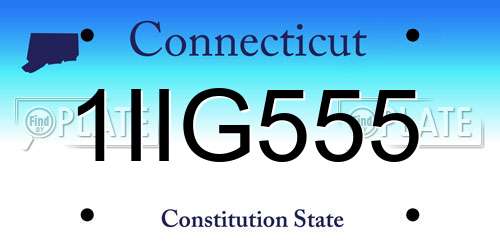 1IIG555 Connecticut License Plate