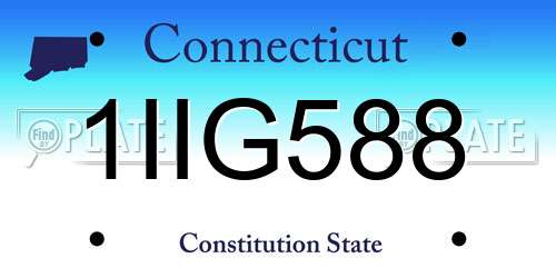 1IIG588 Connecticut License Plate
