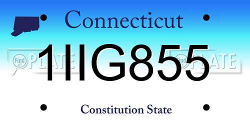 1IIG855 Connecticut License Plate