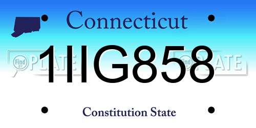 1IIG858 Connecticut License Plate