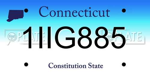 1IIG885 Connecticut License Plate