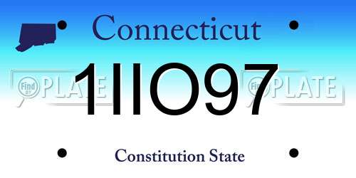 1IIO97 Connecticut License Plate
