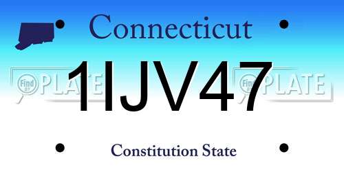 1IJV47 Connecticut License Plate