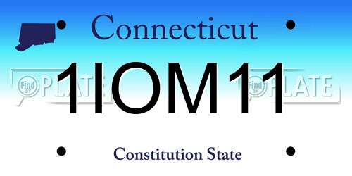 1IOM11 Connecticut License Plate