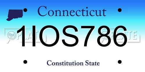 1IOS786 Connecticut License Plate