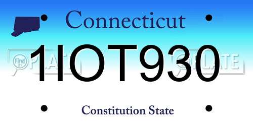 1IOT930 Connecticut License Plate