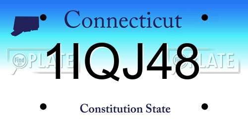 1IQJ48 Connecticut License Plate