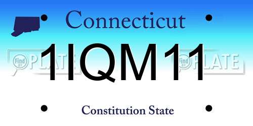 1IQM11 Connecticut License Plate