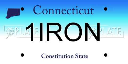 1IRON Connecticut License Plate