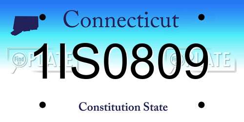 1IS0809 Connecticut License Plate