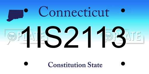 1IS2113 Connecticut License Plate