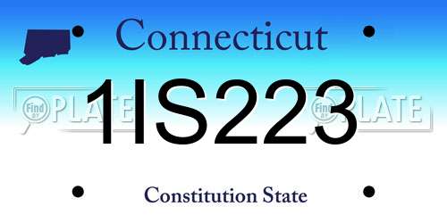 1IS223 Connecticut License Plate