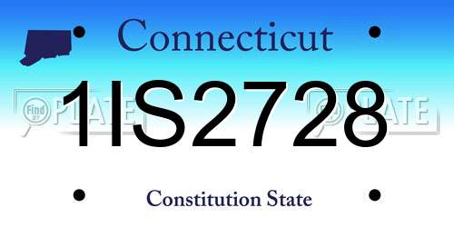 1IS2728 Connecticut License Plate